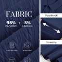 PJ PAUL JONES Polo Shirts for Men Short Sleeve Textured Knit Polo Fashion Summer Shirts Old Money Clothes Navy Blue (M)