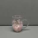 Gifts for Women Flower Cute Monogrammed Double Wall Glass Coffee Mug Initial Tea Cup Monogrammed Customized Birthday Valentine Wedding Christmas Gift for Mom Wife Friends Sister Birde Coworkers (J)