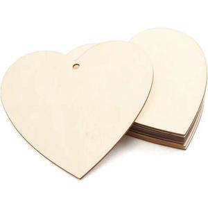 5 Pcs 3.9 x 3.9 inch Wood Heart Blank Unfinished Wooden Slices Discs Cutout Pieces DIY for Valentine's Day, Wedding, Thanksgiving, Christmas