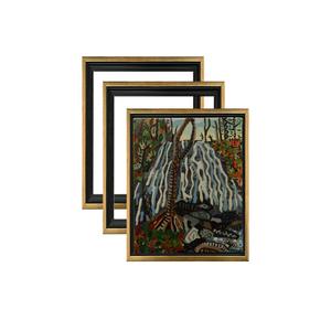 Cardinali Renewal Core Floater Frame, Antique Gold with Black Edge 11x14", 3/4" Deep, 3 Pack - No Glass or Backing, Hardware Included, Simple DIY Assembly, Floating Canvas Illusion Frame