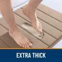 OLANLY Memory Foam Bath Mat 44x24, Super Soft Absorbent Bathroom Rugs, Quick Dry, Machine Washable Shower Floor Rugs, Bathmat Carpet, Bathroom Home Decor Accessories, Tan