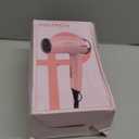 PRITECH 1250W Dual Voltage Travel Hair Dryer - Foldable Blow Dryer with Concentrator Diffuser,110V/220V Worldwide Use, Compact Lightweight Design, EU Plug Included (Pink)