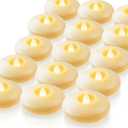 Homemory 24 Pack 3 Flameless Led Floating Candles, 200 Hour Battery Operated Flickering Waterproof Tealights for Cylinder Vases, Centerpieces at Wedding, Party, Pool, Holiday (Ivory Base)