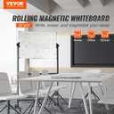 VEVOR Rolling Magnetic Whiteboard, Double-Sided Mobile Whiteboard 36x24 Inches, 360° Reversible Adjustable Height Dry Erase Board with Wheels & Movable Tray for Office, School