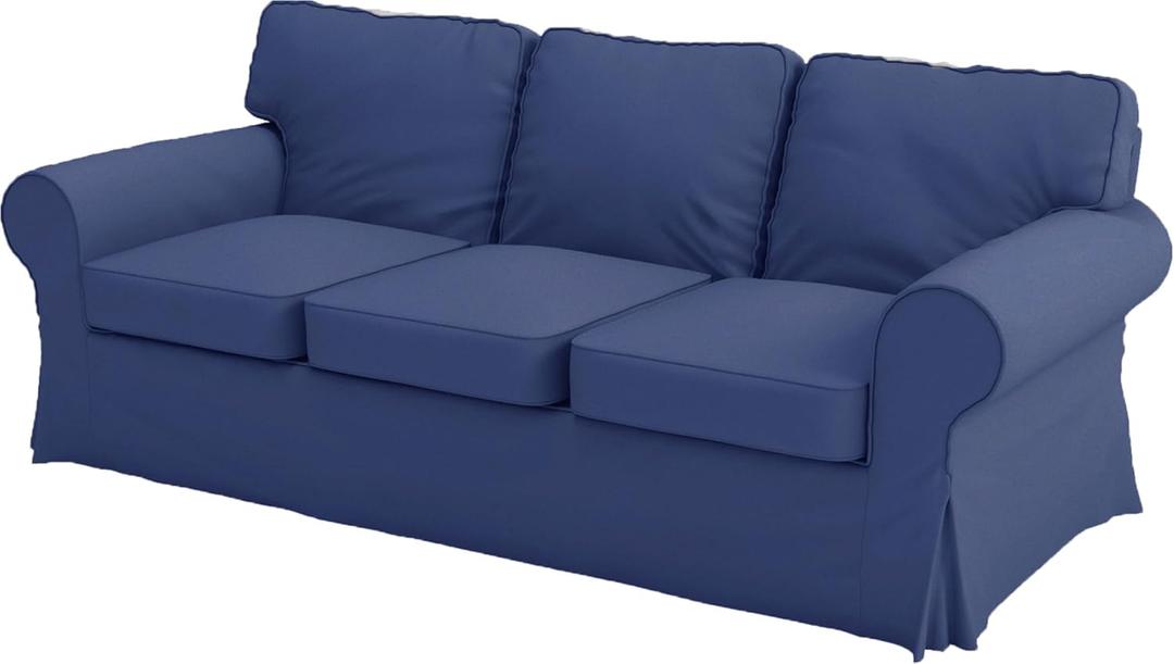 Premium Heavy Cotton Ektorp 3 Seat Sofa Cover Replacement Compatible with IKEA Ektorp Three Sofa Slipcover (Deep Blue)