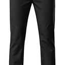 ESSYSHE Men’s Slim Fit Flat Front Dress Pants Wrinkle Free Khaki Casual Pants 8252Black, 29W x 32L