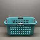 Sterilite 6 Pack Plastic Laundry Basket Clothes Hamper, 2 Bushel, Ultra, Aqua Chrome