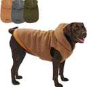 Tuff Pupper Fleece Dog Hoodie Sweater | Teddy Sherpa Outer & Soft Polar Fleece Lining | Adjustable Fit Winter Coat with Hood, Leash Hole, Ribbed Cuffs | for XL Dogs (Brown, XL) (60-80 lbs (X-Large))