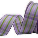 Wired Purple Ribbon Plaid Taffeta,1-1/2" X 10Meters,for Easter,Spring, Summer, Birthday, Wreath, Birthday, Gift Bows, Christmas