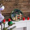 3 x TNVDFNBR Vintage Christmas Round Wall Art Decor, Winter Holidays Painting, Rustic Farmhouse Winter Circular Wall Hanging Decor for Living Room Bedroom Farmhouse Kitchen, 10x10 Inch (Santa Claus)