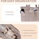 Wandering Nature Puffer Tote Bag with Cup Holder & Laptop Compartment & Trolley Sleeve for Travel, Work, Nurse, Women