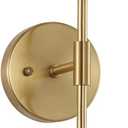 BYOLIIMA 2-Lights Gold Wall Sconce with White Cylinder Glass Shades Modern Mid Century Bathroom Vanity Wall Light Fixtures Industrial Brushed Brass Wall Lamp for Bedroom Mirror Living Room Restaurant