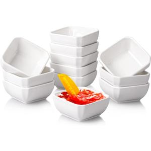 Taeochiy 12 Pack Ceramic Dipping Bowls, 3 Oz Soy Sauce Dish, Small Dip Bowls Set for Sauce, Side Dish, Condiments, Sushi, Ramekins Oven Safe