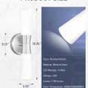 kudos Bathroom Sconces Set of 2,16inches Brushed Nickel Vanity Light Fixtures, Modern Sconces Wall Lighting with Milk White Glass, Dimmerable 3000K/4000K/5000K for Bedroom Hallway, KDVL13-BN-2PK