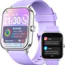 Smart Watch for Women,1.85 inch AMOLED Touchscreen for Android & iPhone Alexa Built-in Bluetooth Calls,Fitness Watch 110+ Sport Modes Heart Rate/Sp02/Sleep/Calories Monitor IP68 Waterproof