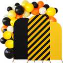 Construction Birthday Party Arch Backdrop Cover Set of 3 Arch Covers Spandex Backdrop Stand 4ft, 5ft, 6ft for Kids Boys Birthday Construction Party Decorations
