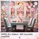 24 Pcs Christmas Tissue Paper Pom Poms Ornaments Pink and White Tissue Paper Pom Poms Flowers Xmas Hanging Decorations Flowers for Pink and White Christmas Tree Ornaments Holiday Decorations