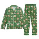 ELUNORUS Cozy Long Pajama Set, Thick & Warm Fleece Sleepwear for Winter, Stretchy Loungewear Gift for Women, Men Mouse M