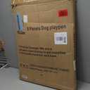 PJYuCien Dog Playpen - Metal Foldable Dog Exercise Pen, Pet Fence Puppy Crate Kennel Indoor Outdoor with 8 Panels 30H & Top Cover and Bottom Pad for Small Medium Pets (Black)