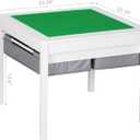 UTEX 2 in 1 Kids Construction Play Table with Storage Drawers and Built in Plate (White), 25.6 in x 25.6 in x 21 in