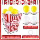 1 Pack Giant Popcorn Box Prop with 100 PCS Balloons (Red)