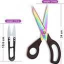 Premium Fabric Scissors, 9.5 Inch Heavy Duty Titanium Coated Stainless Steel Dressmaking Scissors with Soft Grip - Extra Sharp Sewing Shears for Fabric Cutting (Black)