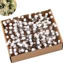 Kisflower 30 PCS Christmas Artificial White Berry Stems Fake Holly Berry Pick for Christmas Tree Decorations DIY Crafts Xmas Ornaments Wedding Holiday Home Decor