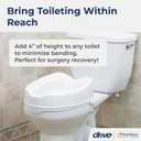 Drive Medical Raised Toilet Seat with Lock, Standard Seat, 4"