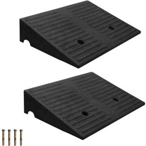 Curb Ramps for Driveway 4" Rise Height 2 Pack Heavy Duty Rubber Threshold Ramp, Portable Driveway Ramps for Cars Wheelchairs Motorcycle Scooter Lawn Mower, 7000lbs Load Capacity