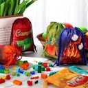 Cunno 24 Pieces Camping Party Favor Camping Adventure Drawstring Goodie Candy Gift Treat Bags for Birthday Hiking Adventure Party Supplies 7.09 x 5.12 Inches