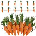 DR.DUDU Easter Garland Decor, 12 Pcs Carrot Ornament for Mantel Decorations, 8.5 FT Hanging Artificial Carrots Garland Carrot Banner for Fireplace Home Kitchen Party