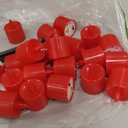 LANKER 24 Pack Flameless Led Tea Lights Candles, Flickering Red Battery Operated Electronic Fake Candles, Decorations for Wedding, Party, Christmas, Halloween (Red)