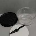10 - 11" Plastic Disposable Cake Containers Carriers With Dome Lids And Cake Boards [5 Pack] And Cake Server | Round Bundt Cake Boxes / Cover | 2-3 Layer Cake Holder Display Containers For Transport