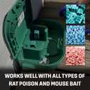 Exterminators Choice Large Rat Bait Station Box with 1 Key - Plastic, Green Heavy-Duty Weather-Resistant Outdoor Bait Station - Discreet Green Box with Lockable Holder