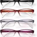 Gaoye Reading Glasses for Women, 6 pack Fashion Readers for Women Men Spring Hinge Eye Glasses, Blue Light Reading Glasses, Black on Top Transparent on Bottom, Purple Gradient, Rose Red Gradient, Blue-pink Gradient, Brown Gradient, Black, 1.75 x 