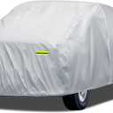 Truck Cover Waterproof All Weather, 6 Layers Pickup Cover Fit for Ford F150, Chevrolet Silverado 1500, Gmc Sierra, Ram 1500, Tundra (T4 Fit Truck Length Up to 250 inch), Silver