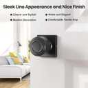 Euvovito Matte Black Passage Door Knobs, Anti-Fingerprint Coating and Adjustable Latch, 6 Pack Stainless Steel Black Sleek Closet Door Knobs for Hallway/Closet