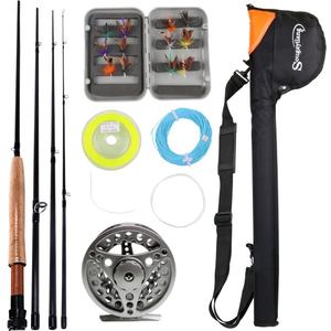 Sougayilang Saltwater Freshwater Fly Fishing Rod with Reel Combo Kit (Silver Kits with Bag)
