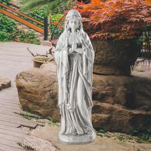 Virgin Mary Statue Outdoor, Religious Garden Statue, Blessed Mother Outdoor Statue, Large Outdoor Garden Statues Home Yard Patio Lawn Hallway (Gray)