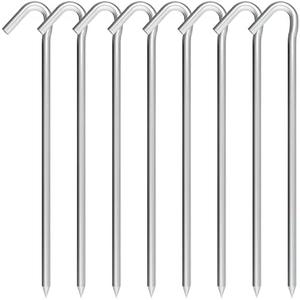 OK5STAR Metal Tent Stakes Heavy Duty 9 Inch, 8 Pack Anti-Rust Galvanized Steel Camping Tarp Stakes, Ground Stakes Yard Stakes Canopy Anchors for Inflatables, Outdoor Decorations