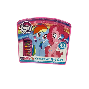 My Little Pony Creative Art Set 40+ pieces crayons stickers watercolors etc NEW