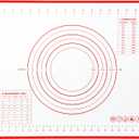 Non Slip Silicone Pastry Mat with Measurements Nonstick, 16 x 20 Inch Thick Baking Mat for Rolling out Dough Red Food Grade Silicone Baking Mats for Cookie, Cake, Pizza