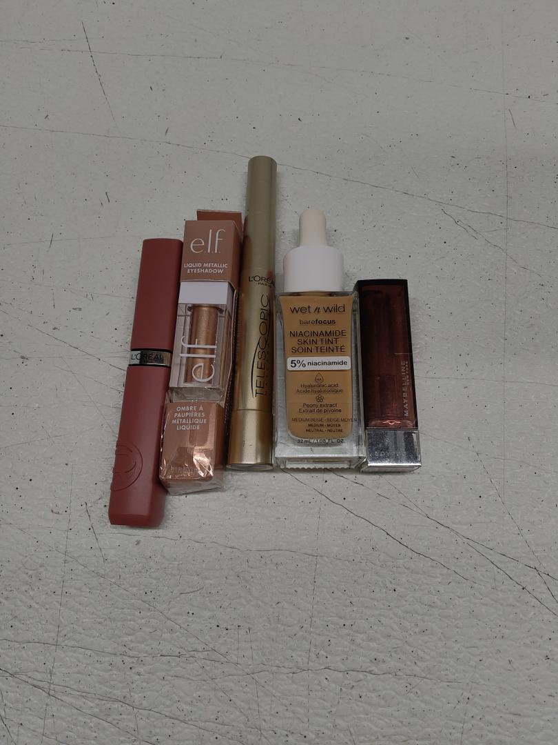 L'Oreal Pack Of 2, e.l.f. Liquid metallic eyeshadow, Wet n Wild Skin tint, Maybelline New York