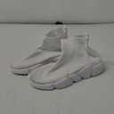 Walking Shoes for Men Lightweight High Top Sneakers Breathable Knit Athletic Running Shoes Fashion Gym Sports Shoes 41, White