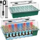 2 Set 120-Cell Seed Starter Tray with Grow Light, Self-Watering Seed Starter Kit with Humidity Dome, Adjustable Brightness Timed Seedling Starter Plant Germination Trays Indoor