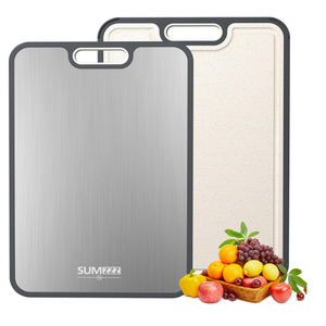 Titanium Cutting Board for Kitchen, Cutting Board Double Sided Food Grade, Pure Titanium and Wheat Straw PP, Easy to Clean Large Size 16”×11”