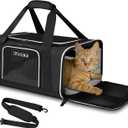 Petskd Pet Carrier 17x12x8.5 JetBlue Allegiant Airline Approved,Pet Travel Carrier Bag for Small Cats and Dogs, Soft Dog Carrier for 1-8 LBS Pets,Dog Cat Carrier with Safety Lock Zipper(Black)