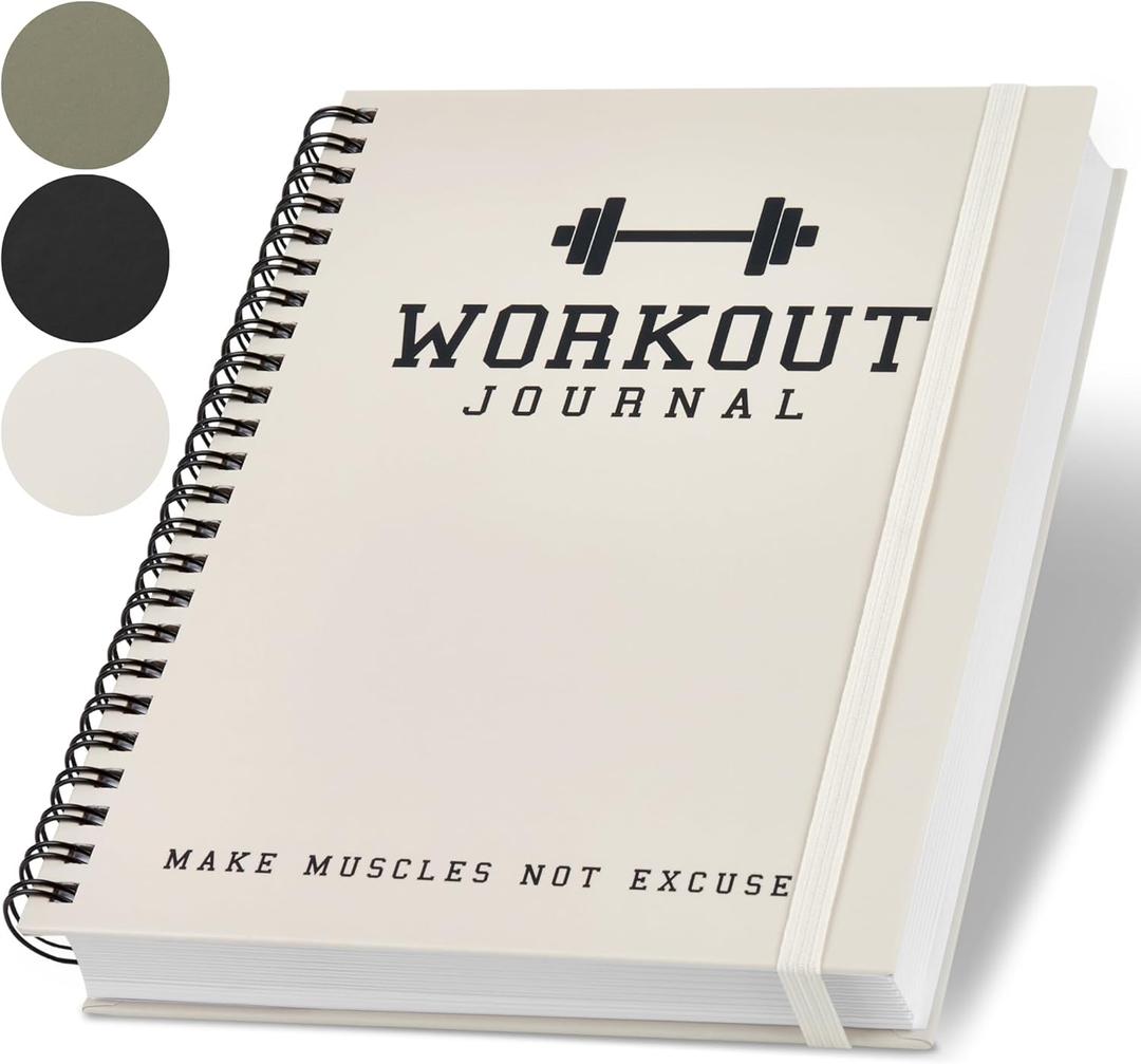 The Ultimate Fitness Journal for Tracking and Crushing Your Gym Goals - Detailed Workout Planner & Log Book For Men and Women - Great Gym Accessories With Calendar, Nutrition & Progress Tracker (Beige)