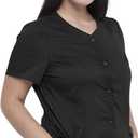 Cherokee Women's V-Neck Scrub Top with Snap Front, 4 Pockets, and 2-Way Stretch Fabric WW622 (M)