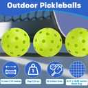 SAYAYA 24 Pack Outdoor Pickleball Balls Premium High Visibility Pickleballs Stable Flight & Consistent Bounce 40 Holes Pickle Balls with Mesh Bag for Beginners, Tournaments, Family & Outdoor Play